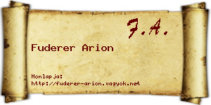 Fuderer Arion névjegykártya